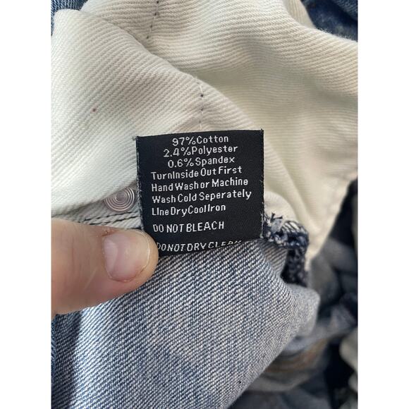 Embellish Jeans 36x32 High Rise Skinny Distressed Embroidered Patches Festival - Picture 4 of 9